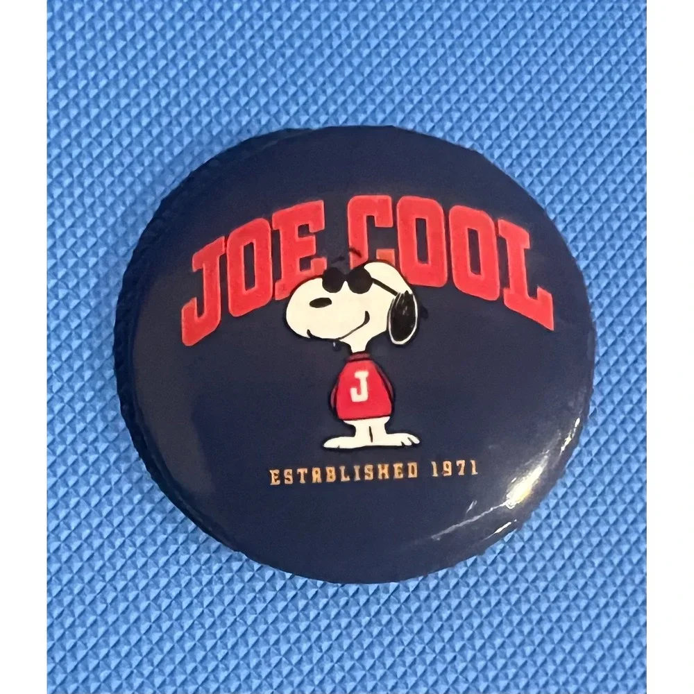 Peanuts Snoopy Joe Cool Good Vibes Button Pin Set 3 Piece Multicolor Round Pins